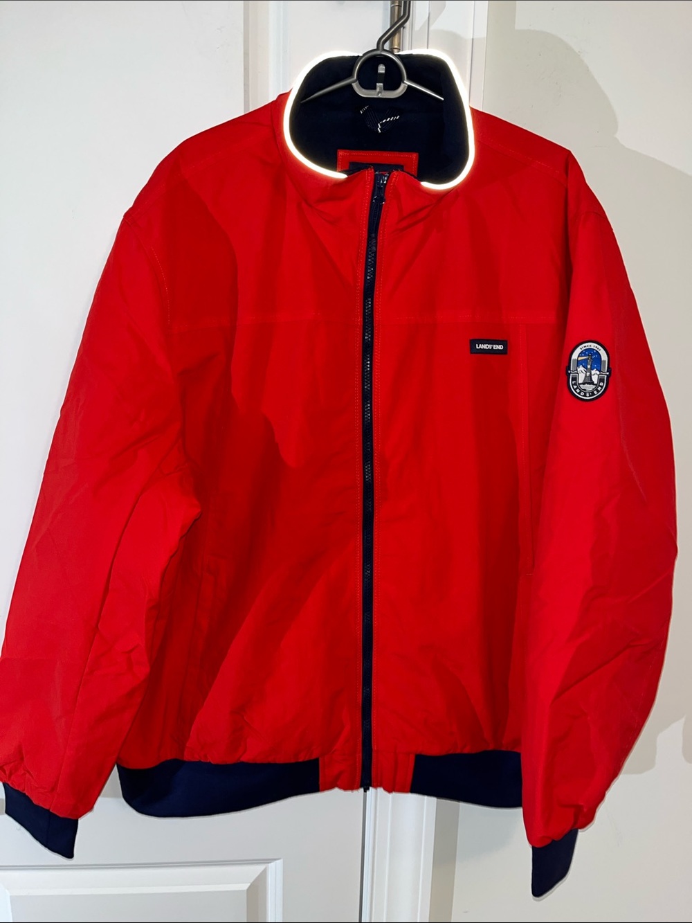 Lands End Squall Waterproof Insulated Winter Parka Jacket XL Reflective Trim
